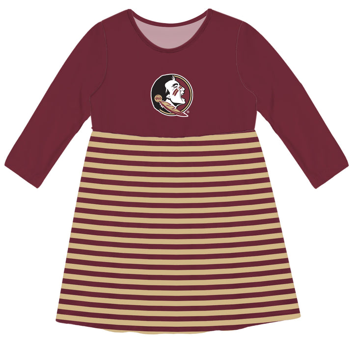 Florida State Seminoles Vive La Fete Girls Game Day Long Sleeve Maroon Stripe on Skirt - Vive La Fête - Online Apparel Store