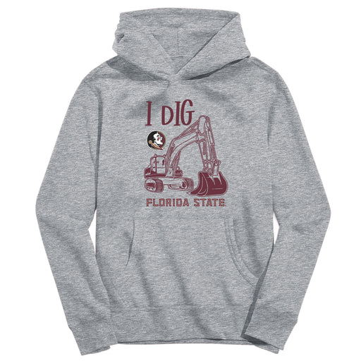 Florida State Seminoles Excavator Heather Grey Cotton Youth Hoodie
