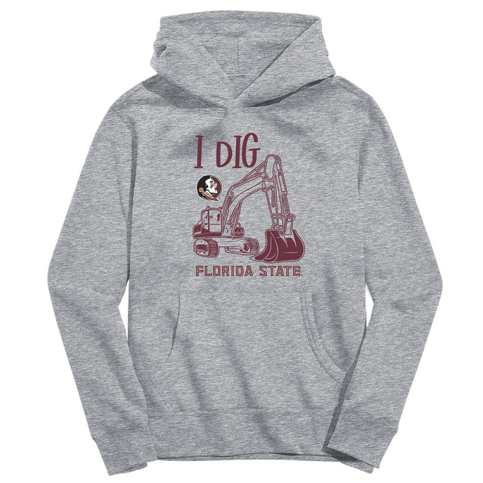 Florida State Seminoles Excavator Heather Grey Cotton Youth Hoodie