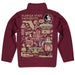 Florida State Seminoles Hand Sketched Vive La Fete Impressions Artwork Garnet Boys Quarter Zip Pullover V1 - Vive La Fête - Online Apparel Store
