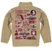 Florida State Seminoles Hand Sketched Vive La Fete Impressions Artwork Gold Boys Quarter Zip Pullover V1 - Vive La Fête - Online Apparel Store