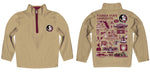 Florida State Seminoles Hand Sketched Vive La Fete Impressions Artwork Gold Boys Quarter Zip Pullover V1 - Vive La Fête - Online Apparel Store
