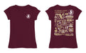 Florida State Seminoles Hand Sketched Vive La Fete Impressions Artwork Maroon Girls Cotton Short Sleeve Tee - Vive La Fête - Online Apparel Store