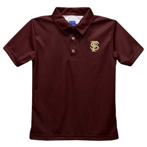 Florida State Seminoles Embroidered Maroon Short Sleeve Polo Box Shirt