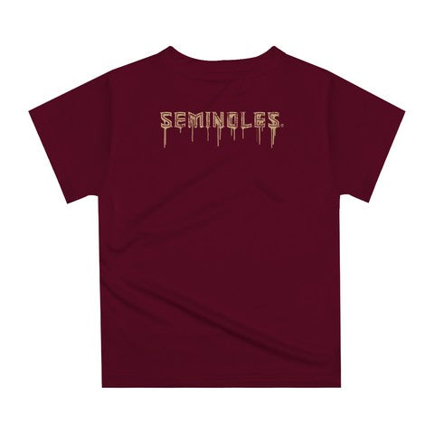 Florida State Seminoles Original Dripping Football Helmet Maroon T-Shirt by Vive La Fete - Vive La Fête - Online Apparel Store