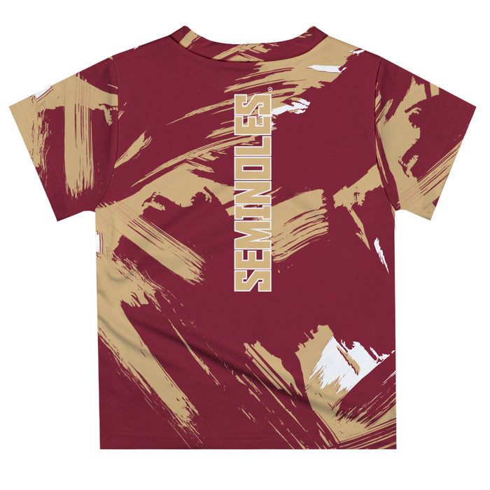 Florida State Seminoles Vive La Fete Boys Game Day Garnet Short Sleeve Tee Paint Brush