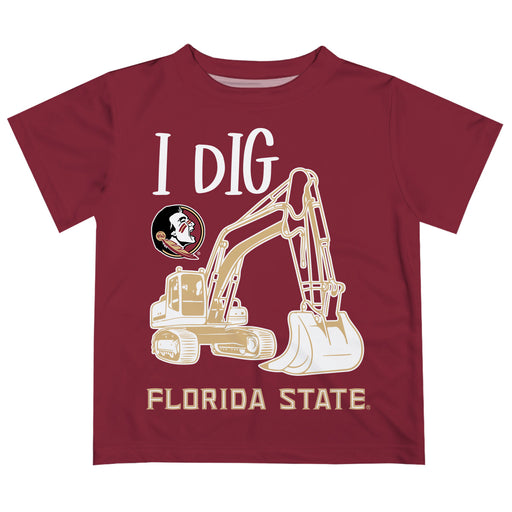 Florida State Seminoles Vive La Fete Excavator Boys Game Day Garnet Short Sleeve Tee