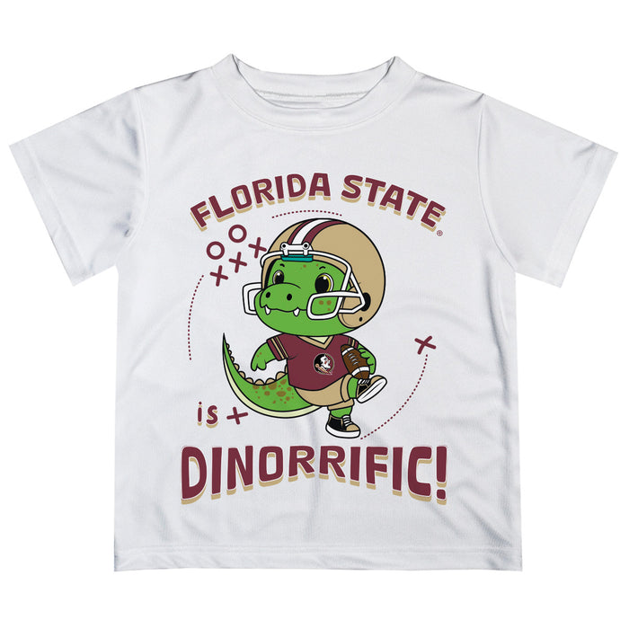 Florida State Seminoles Vive La Fete Dinorrific Boys Game Day White Short Sleeve Tee
