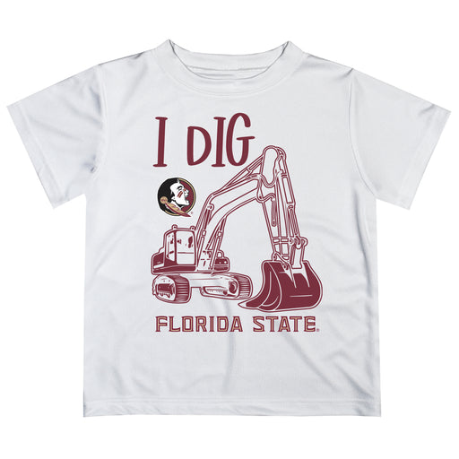 Florida State Seminoles Vive La Fete Excavator Boys Game Day White Short Sleeve Tee