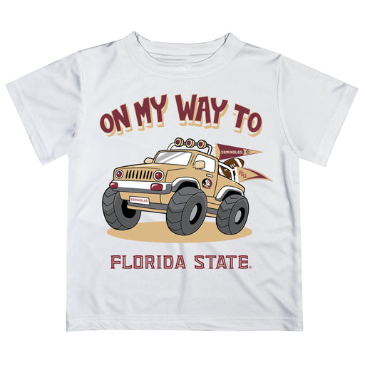 Florida State Seminoles Vive La Fete Monster Truck Boys Game Day White Short Sleeve Tee