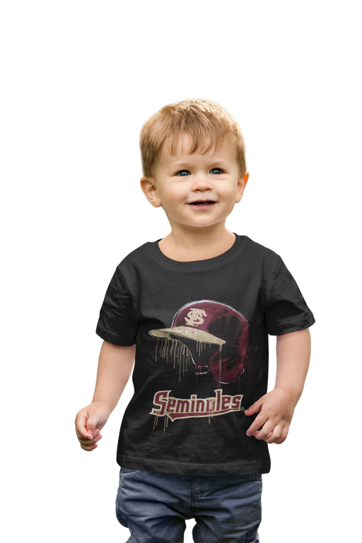 Florida State Seminoles Original Dripping Baseball Helmet Black T-Shirt Cotton by Vive La Fete - Vive La Fête - Online Apparel Store