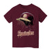 Florida State Seminoles Original Dripping Baseball Helmet Maroon T-Shirt Cotton by Vive La Fete