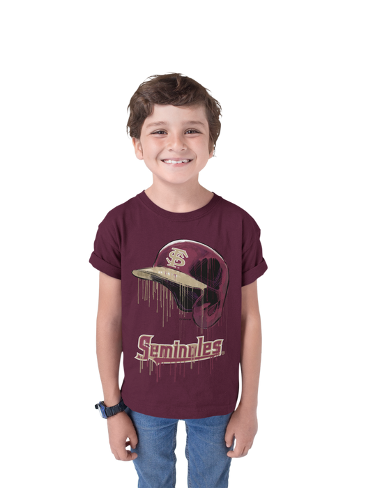 Florida State Seminoles Original Dripping Baseball Helmet T-Shirt Cotton by Vive La Fete - Vive La Fête - Online Apparel Store