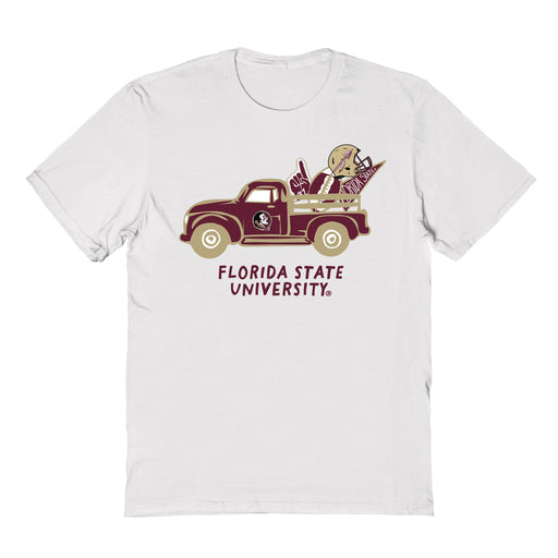 Florida State Seminoles Hand Sketched Vive La Fete Impressions Truck Kids White Cotton T-shirt