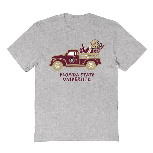 Florida State Seminoles Hand Sketched Vive La Fete Impressions Truck Kids Grey Cotton T-shirt