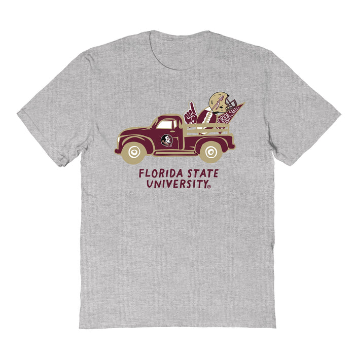Florida State Seminoles Hand Sketched Vive La Fete Impressions Truck Kids Grey Cotton T-shirt