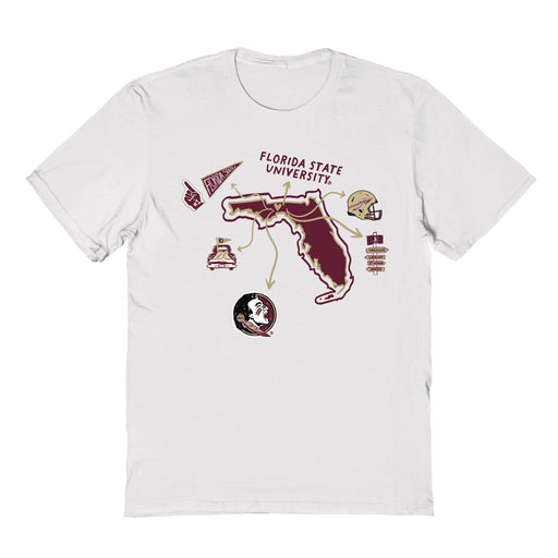 Florida State Seminoles Hand Sketched Vive La Fete Impressions Icones Kids White T-shirt