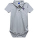 Furman Paladins Embroidered Gray Solid Knit Boys Polo Bodysuit