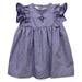 Furman Paladins Embroidered Purple Gingham Ruffle Dress