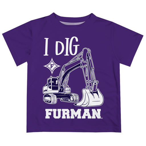 Furman Paladins Vive La Fete Excavator Boys Game Day Purple Short Sleeve Tee