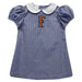 Cal State Fullerton Titans CSUF Embroidered Navy Gingham Short Sleeve A Line Dress