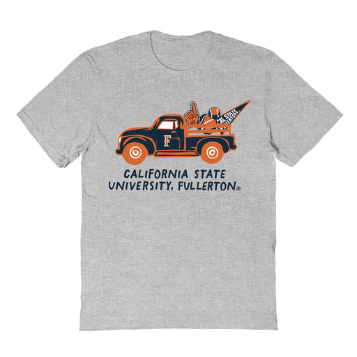 Cal State Fullerton Hand Sketched Vive La Fete Impressions Truck Grey T-shirt for Women