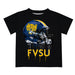 Fort Valley State Wildcats FVSU Original Dripping Football Helmet Black T-Shirt by Vive La Fete