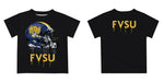 Fort Valley State Wildcats FVSU Original Dripping Football Helmet Black T-Shirt by Vive La Fete - Vive La Fête - Online Apparel Store