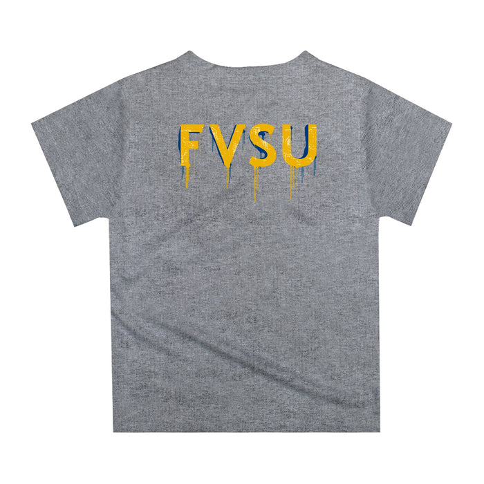 Fort Valley State Wildcats FVSU Original Dripping Football Helmet Heather Gray T-Shirt by Vive La Fete - Vive La Fête - Online Apparel Store