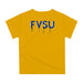 Fort Valley State Wildcats FVSU Original Dripping Football Helmet Gold T-Shirt by Vive La Fete - Vive La Fête - Online Apparel Store