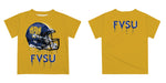 Fort Valley State Wildcats FVSU Original Dripping Football Helmet Gold T-Shirt by Vive La Fete - Vive La Fête - Online Apparel Store