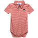 Georgia Bulldogs Embroidered Cardinal Red Pencil Stripe Knit Polo Bodysuit