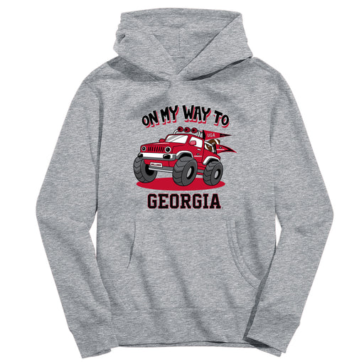 Georgia Bulldogs Vive La Fete On My Way Monster Truck Grey Cotton Hoodie