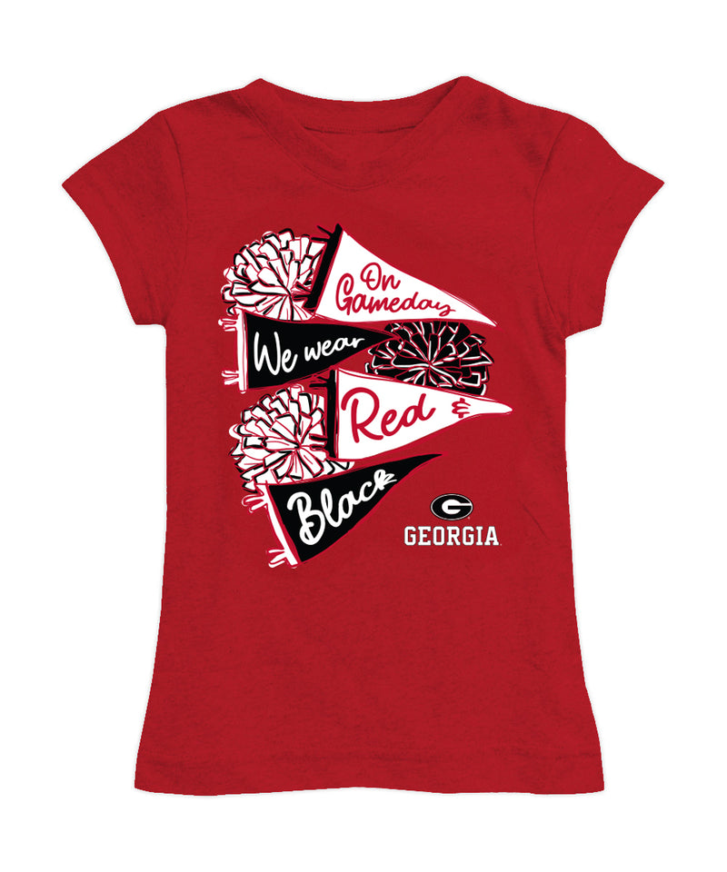 Georgia Bulldogs Girl´s Fitted Cotton T-shirt Red