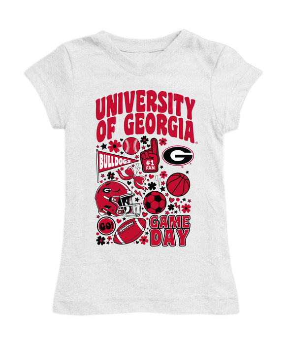 Georgia Bulldogs Girl´s Fitted Cotton T-shirt White
