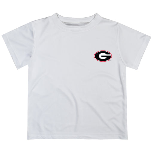 Georgia Bulldogs Hand Sketched Vive La Fete Impressions Artwork Boys White Short Sleeve Tee Shirt