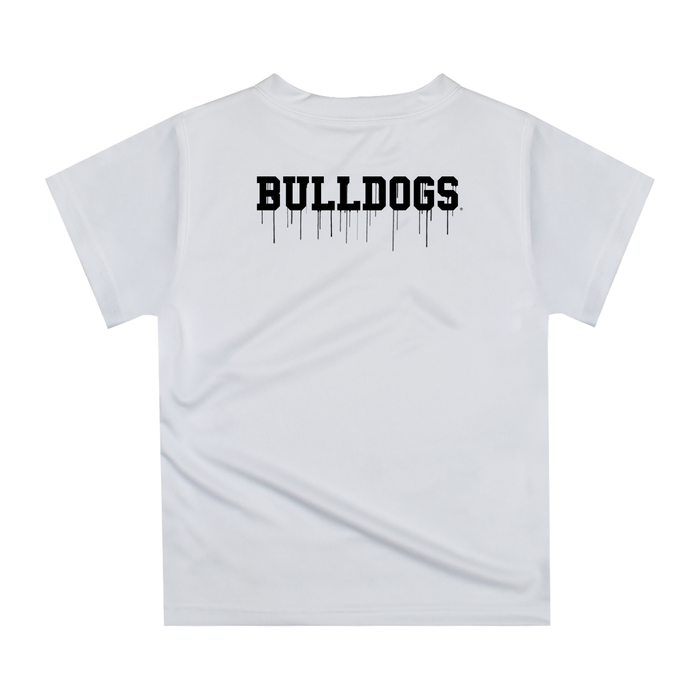Georgia Bulldogs Original Dripping Football Helmet White T-Shirt by Vive La Fete
