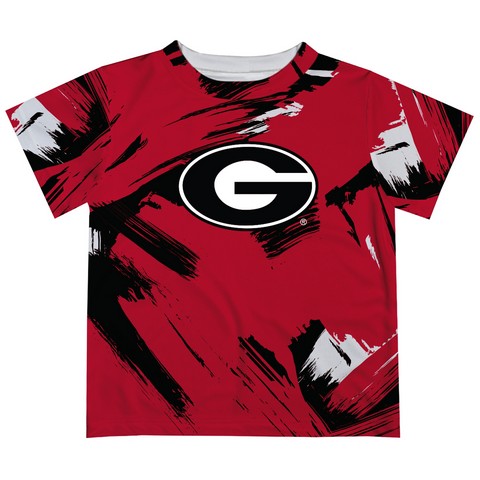 Georgia Bulldogs Vive La Fete Boys Game Day Red Short Sleeve Tee Paint Brush