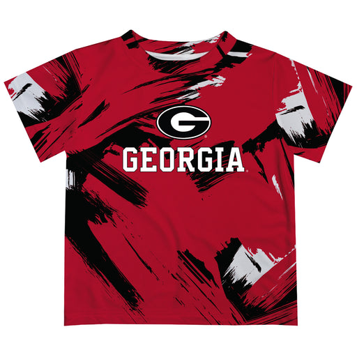 Georgia Bulldogs Vive La Fete Boys Game Day Red Short Sleeve Tee Paint Brush