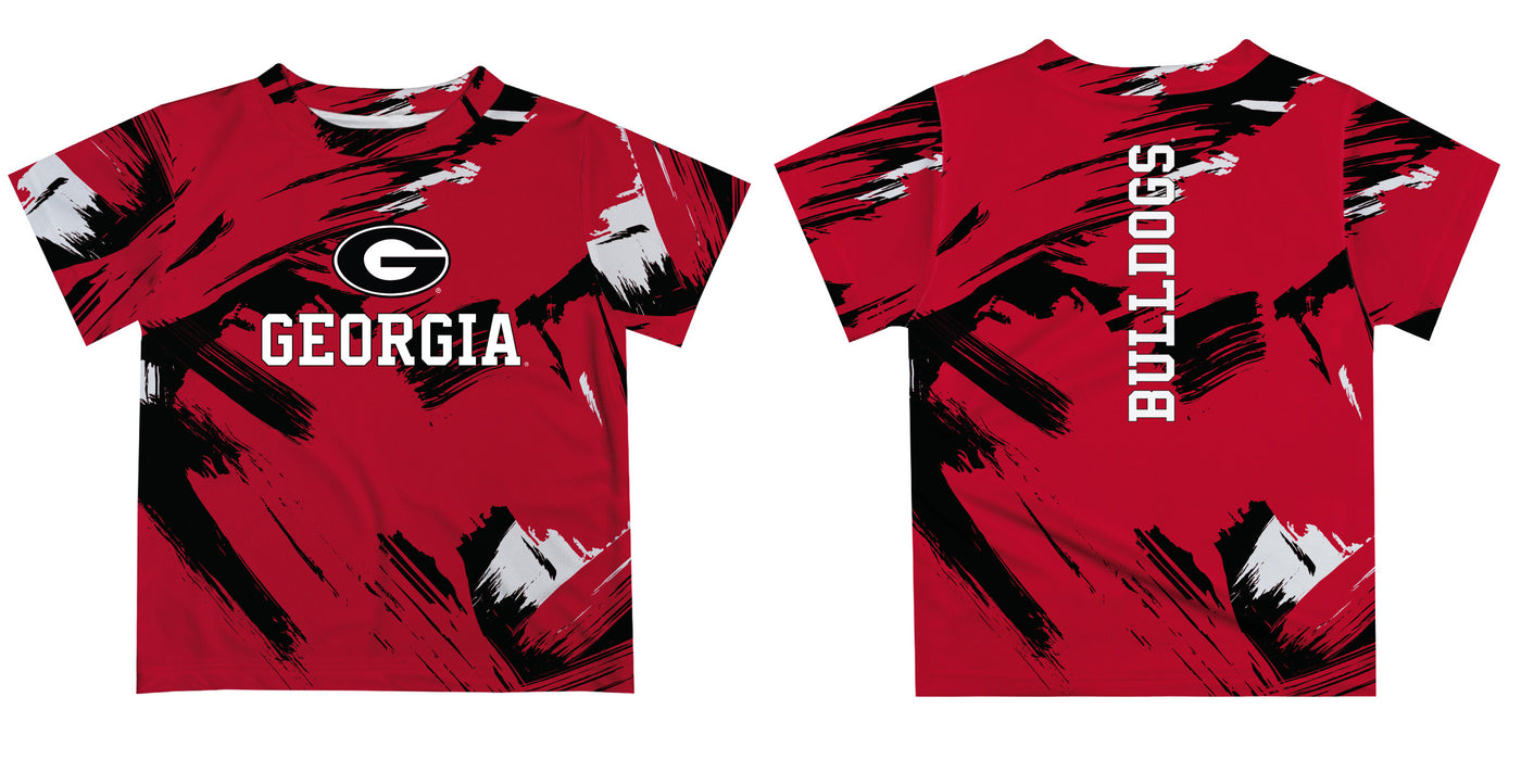 Georgia Bulldogs Vive La Fete Boys Game Day Red Short Sleeve Tee Paint Brush