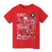 Georgia Bulldogs Hand Sketched Vive La Fete Impressions Artwork Red Cotton Short Sleeve V-Neck Tshirt