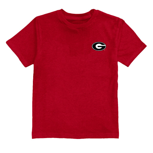 Georgia Bulldogs Vive La Fete Impressions Artwork Red T-shirt Cotton