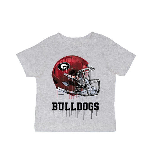 Georgia Bulldogs Vive La Fete Original Dripping Football Helmet Black Cotton Short Sleeve Tee