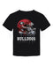 Georgia Bulldogs Original Dripping Football Helmet Black T-Shirt Cotton by Vive La Fete