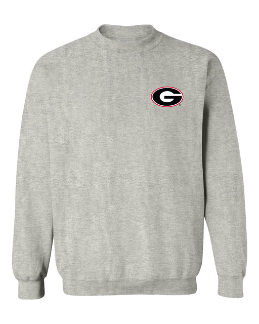 Georgia Bulldogs Hand Sketched Vive La Fete Impressions Artwork Gray Crew Neck Sweatshirt for Women