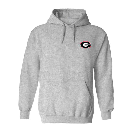 Georgia Bulldogs Hand Sketched Vive La Fete Impressions Artwork Gray Cotton Fleece Long Sleeve Hoodie