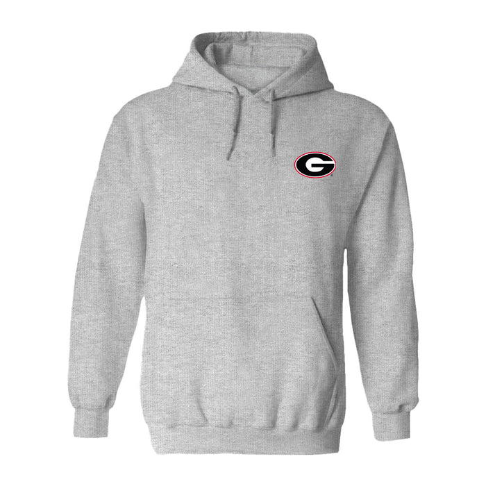 Georgia Bulldogs Hand Sketched Vive La Fete Impressions Artwork Gray Cotton Fleece Long Sleeve Hoodie