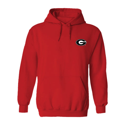 Georgia Bulldogs Hand Sketched Vive La Fete Impressions Artwork Red Cotton Fleece Long Sleeve Hoodie