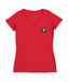 Georgia Bulldogs Hand Sketched Vive La Fete Impressions Artwork Red Women Cotton Short Sleeve V-Neck Tshirt