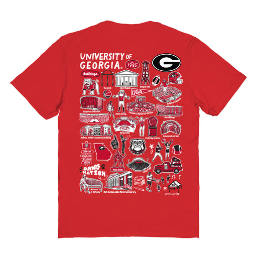 Georgia Bulldogs Vive La Fete Impressions Artwork Red Womens Cotton Tshirt - Vive La Fête - Online Apparel Store